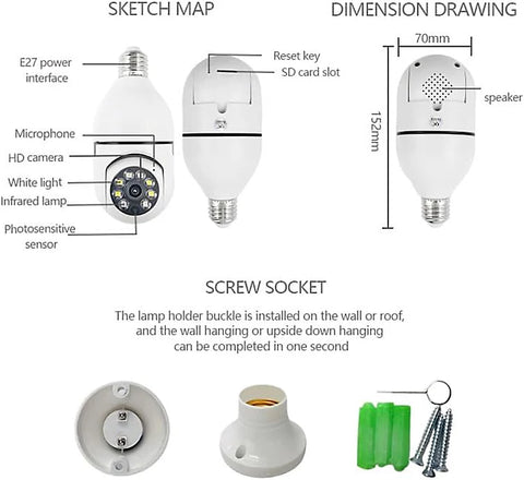 WiFi CAMERA 1080P Bulb